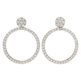 Diamond Reversible Circle Drop Earrings