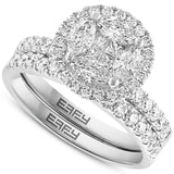EFFY – 14K White Gold 1.50cttw Diamond Engagement Ring & Wedding Band Bridal Set