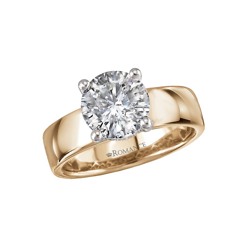 Bold Band Semi-Mount Diamond Engagement Ring