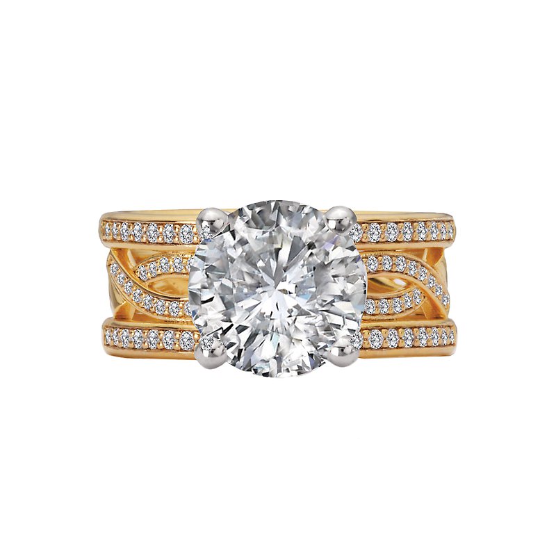 Infinity Band Semi-Mount Diamond Engagement Ring