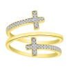 AV Diamonds 251415Y 10K Yellow Gold .15cttw Diamond Wrap Ring with Crosses