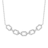 Hexagon Diamond Link Bar Necklace
