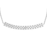 White Gold Lace Diamond Bar Pendant