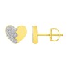 AV Diamonds 286726Y 10K Yellow Gold .15cttw Diamond Dip Heart Stud Earrings