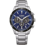 Citizen CA4624-56L Men’s Sport Eco-Drive Chronograph – Stainless Steel Blue Dial 100M WR Watch