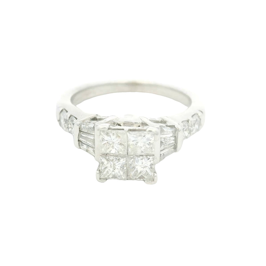 14K White Gold Diamond Engagement Ring