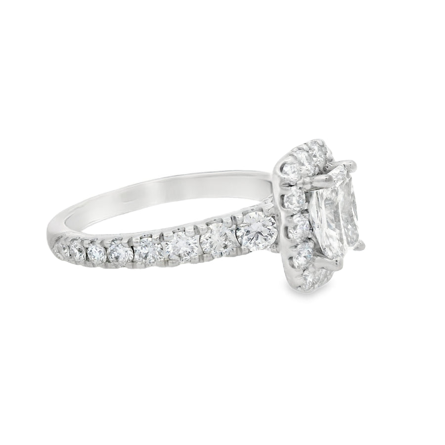 Neil Lane 1.01CT SI2/F GIA Radiant Diamond Halo Engagement Ring