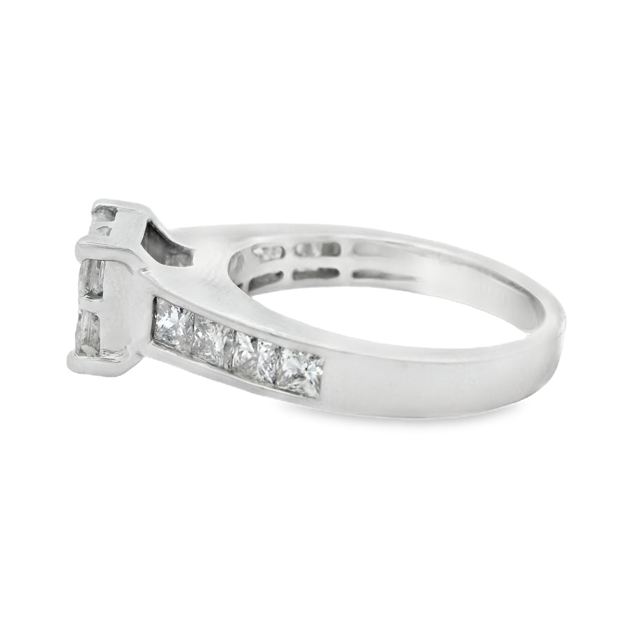 1 1/2CTW Princess Cut Diamond Quad Engagement Ring