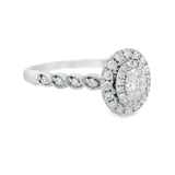 White Gold Oval Double Halo Diamond Ring