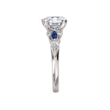 Diamond and Sapphire Semi-Mount Engagement Ring