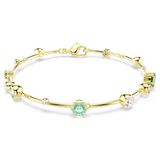 Swarovski Constella bracelet Mixed cuts, Green, Gold-tone plated