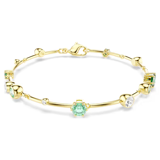 Swarovski Constella bracelet Mixed cuts, Green, Gold-tone plated
