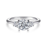 Gabriel & Co. “Sanaa” 14K White Gold Round Three-Stone Diamond Engagement Ring – ER14745R4W44JJ