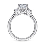 Gabriel & Co. “Sanaa” 14K White Gold Round Three-Stone Diamond Engagement Ring – ER14745R4W44JJ