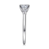 Gabriel & Co. “Sanaa” 14K White Gold Round Three-Stone Diamond Engagement Ring – ER14745R4W44JJ