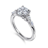 Gabriel & Co. ER16199R6W44JJ 14K White Gold Five-Stone Round Diamond Engagement Ring