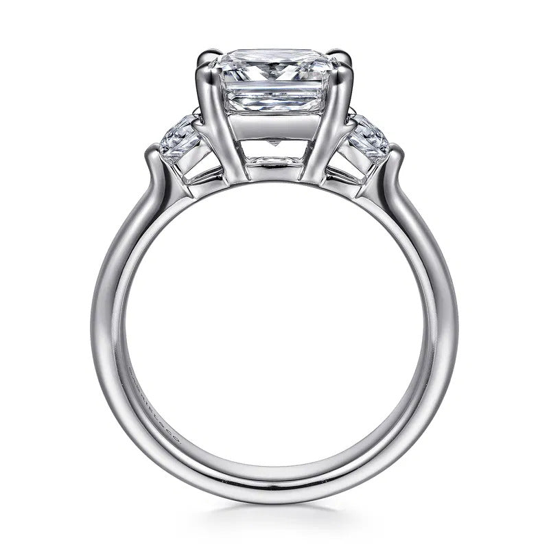 Gabriel & Co. Emme ER15846C12W83JJ – 18K White Gold Cushion Cut Three-Stone Diamond Engagement Ring