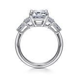 Gabriel & Co. Everley ER15815E11W83JJ – 18K White Gold Emerald Cut Five Stone Diamond Engagement Ring