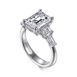 Gabriel & Co. Everley ER15815E11W83JJ – 18K White Gold Emerald Cut Five Stone Diamond Engagement Ring