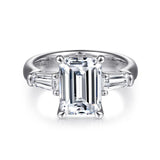 Gabriel & Co. Belma ER15840E12W83JJ – 18K White Gold Emerald Cut Diamond Engagement Ring