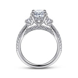 Gabriel & Co. “Wilda” 18K White Gold Oval Three-Stone Diamond Engagement Ring Setting – ER15341O8W83JJ