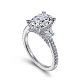 Gabriel & Co. “Wilda” 18K White Gold Oval Three-Stone Diamond Engagement Ring Setting – ER15341O8W83JJ