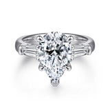 Gabriel & Co. Bara ER15845P12W83JJ – 18K White Gold Pear Shape Three-Stone Diamond Engagement Ring