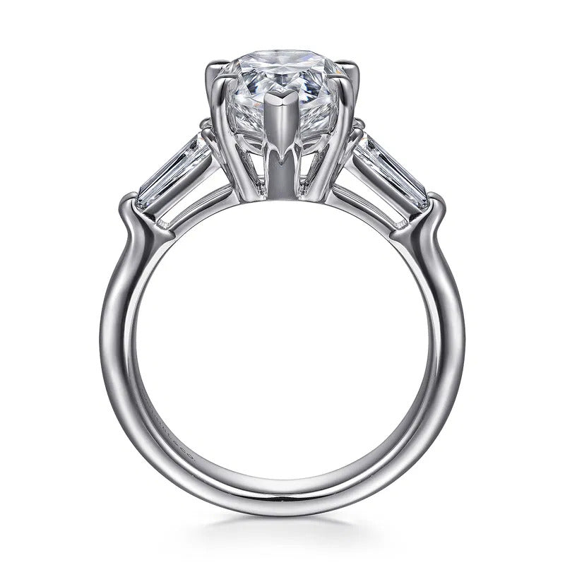 Gabriel & Co. Bara ER15845P12W83JJ – 18K White Gold Pear Shape Three-Stone Diamond Engagement Ring