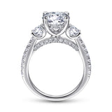 Gabriel & Co. Finian ER15002R8W83JJ – 18K White Gold Round Three-Stone Diamond Engagement Ring