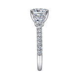 Gabriel & Co. Finian ER15002R8W83JJ – 18K White Gold Round Three-Stone Diamond Engagement Ring