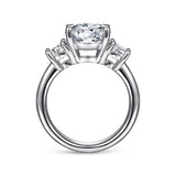 Gabriel & Co. Aneta ER15820R12W83JJ – 18K White Gold Round Three-Stone Diamond Engagement Ring