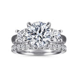 Gabriel & Co. Aneta ER15820R12W83JJ – 18K White Gold Round Three-Stone Diamond Engagement Ring