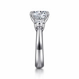 Gabriel & Co. Aneta ER15820R12W83JJ – 18K White Gold Round Three-Stone Diamond Engagement Ring
