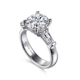 Gabriel & Co. Cammie ER15843R12W83JJ – 18K White Gold Round Three-Stone Diamond Engagement Ring