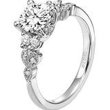 Artcarved Bridal Semi-Mounted with Side Stones Contemporary Diamond Engagement Ring AdelineFloral Diamond Engagement Ring