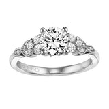Artcarved Bridal Semi-Mounted with Side Stones Contemporary Diamond Engagement Ring AdelineFloral Diamond Engagement Ring