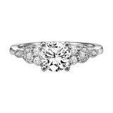 Artcarved Bridal Semi-Mounted with Side Stones Contemporary Diamond Engagement Ring AdelineFloral Diamond Engagement Ring