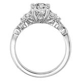 Artcarved Bridal Semi-Mounted with Side Stones Contemporary Diamond Engagement Ring AdelineFloral Diamond Engagement Ring