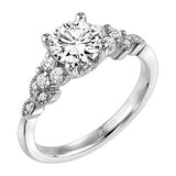 Artcarved Bridal Semi-Mounted with Side Stones Contemporary Diamond Engagement Ring AdelineFloral Diamond Engagement Ring