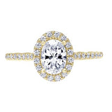 Scott Kay 14K Yellow Gold Heaven’s Gate Halo Engagement Ring – CZ Center Stone with Diamond Accents, Size Custom (Model 31‑SK5876EVYW‑E)