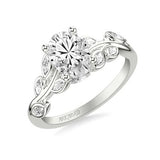 Artcarved 14K White Gold Contemporary Floral Engagement Ring