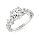 Artcarved 14K White Gold Contemporary Floral Twist Engagement Ring