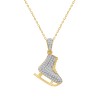 AV Diamonds 347740Y 10K Yellow Gold .16cttw Diamond Ice Skate Pendant Necklace