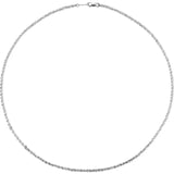 Rhodium-Plated Sterling Silver 2 mm Rope 18" Chain
