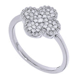 AV Diamonds 358803W 10K White Gold .25cttw Diamond Clover Ladies Ring
