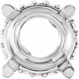 Stuller Halo Head 14K White Gold Hidden Halo Basket Setting – 6.5mm Round Semi-Set with .03ctw Diamonds