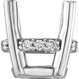 Stuller Halo Head 14K White Gold Hidden Halo Basket Setting – 6.5mm Round Semi-Set with .03ctw Diamonds