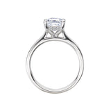 Romance 160236-EM200 – 14K White Gold Hidden Halo Semi-Mount Engagement Ring for Emerald-Cut Center