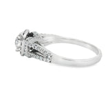 White Gold Split Shank Round Halo Diamond Ring