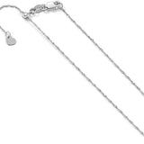 Jerome Whitehead 10K White Gold Adjustable Singapore Chain